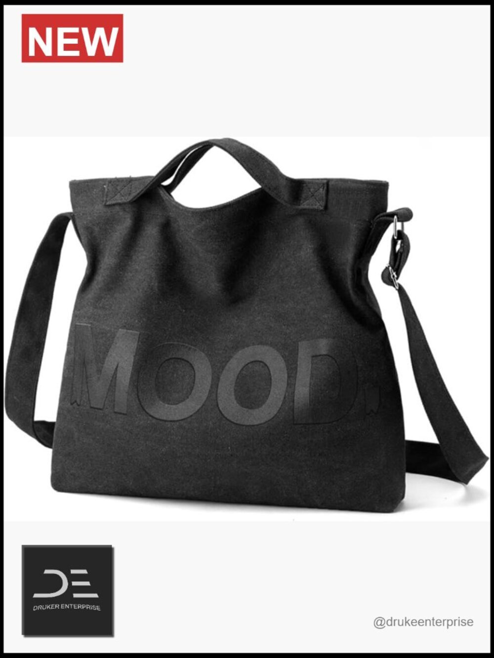Canvas Tote Bag Crossbody Shoulder Bag Zipper Messenger Travel Handbag